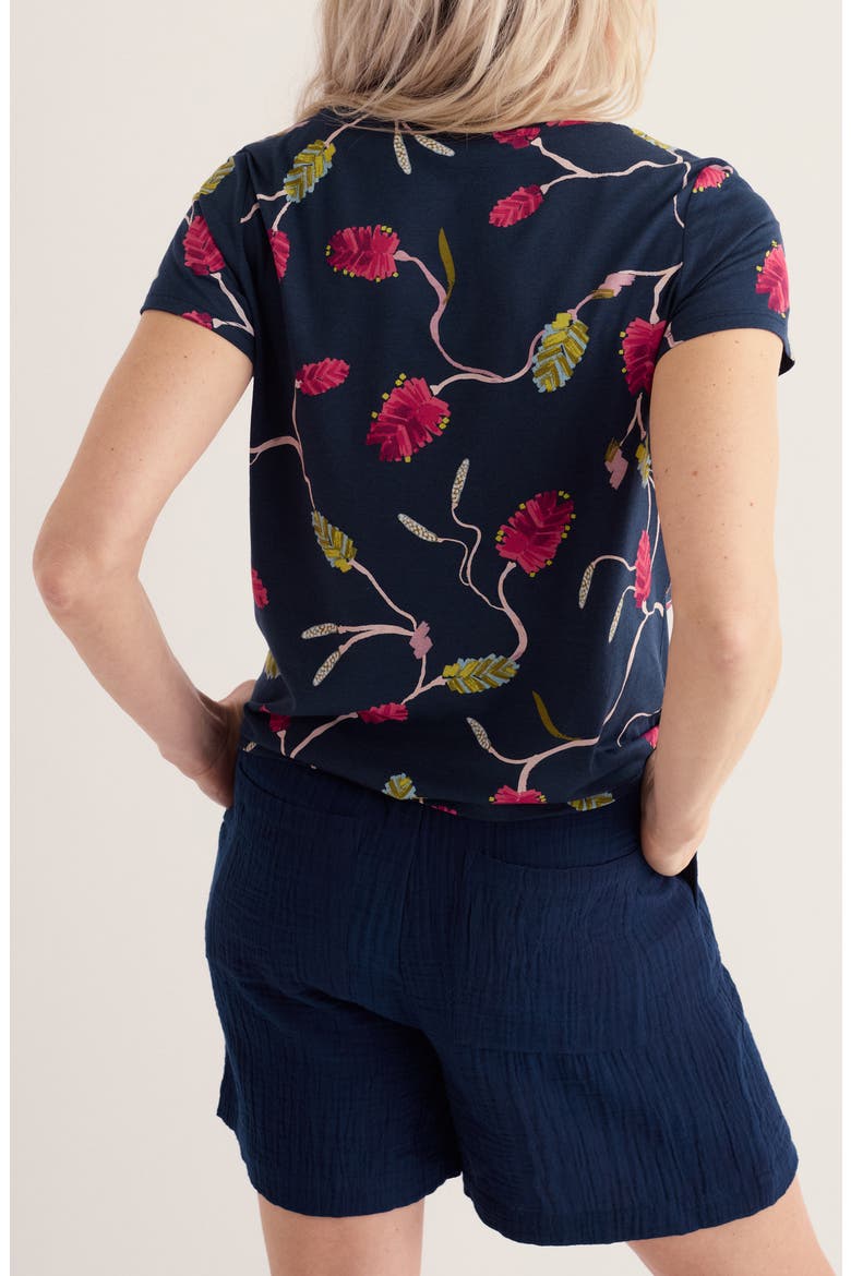 Appletree Floral Keyhole T-Shirt, Alternate, color, BOTTLEBRUSH MARITIME