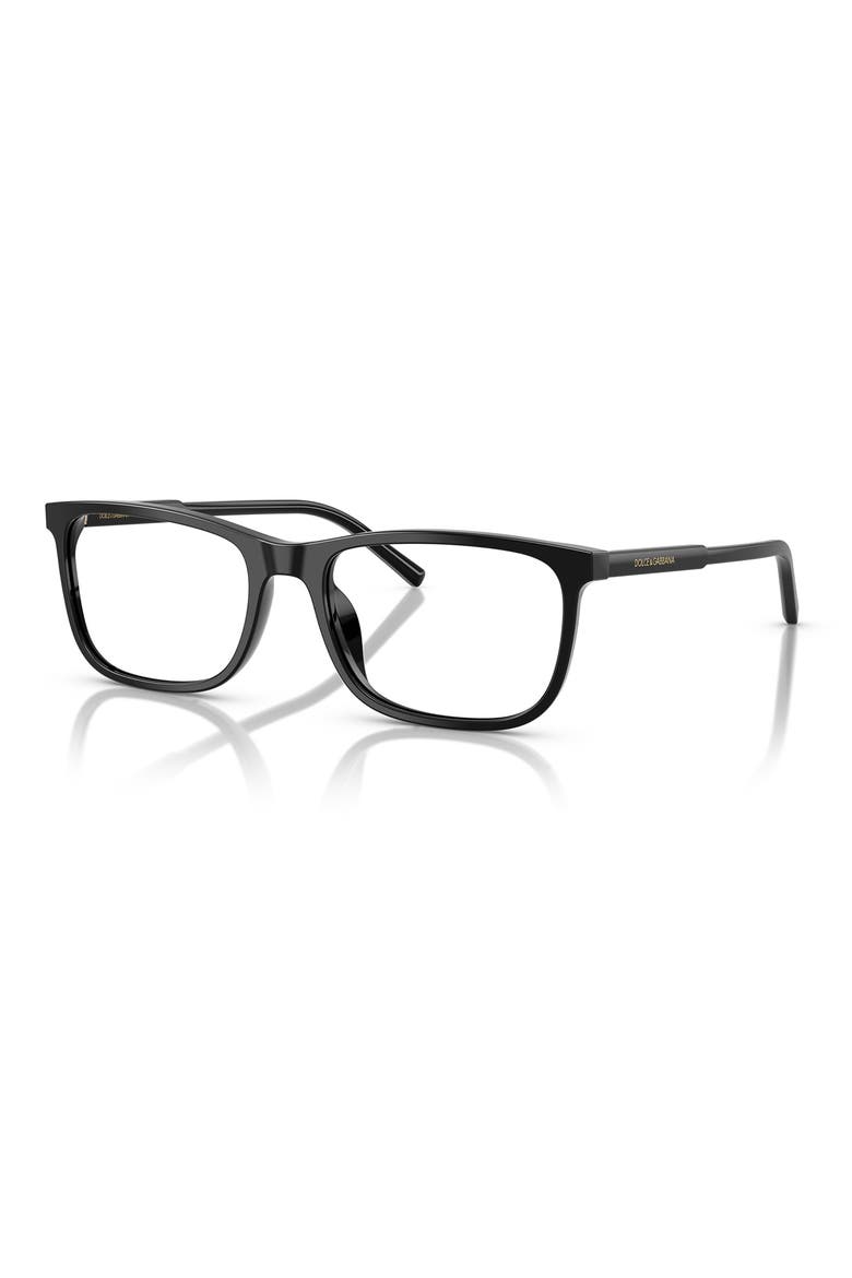 55mm Rectangular Optical Glasses, Alternate, color, BLACK / DEMO LENS