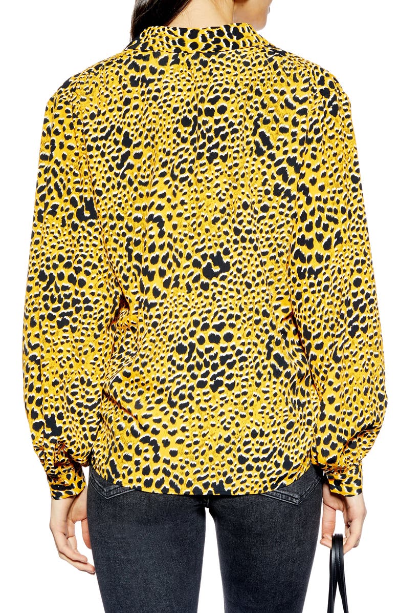 Topshop Leopard Print Shirt, Alternate, color, 