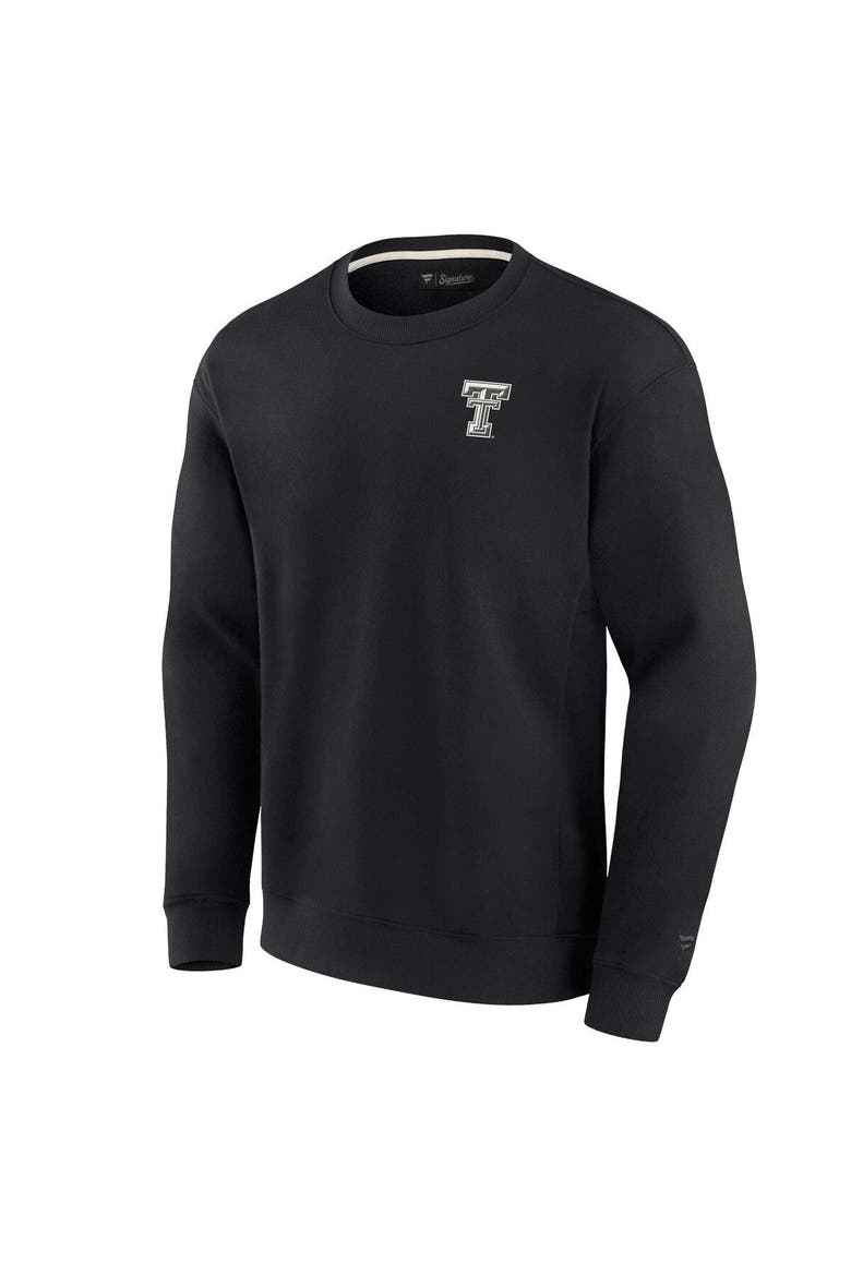 Unisex Fanatics Signature Black Texas Tech Red Raiders Super Soft Pullover Crew Sweatshirt, Alternate, color, Black
