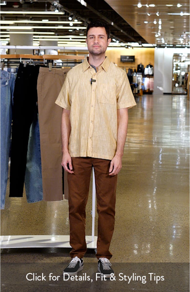 Short Sleeve Cotton Plissé Button-Up Shirt, sales video thumbnail