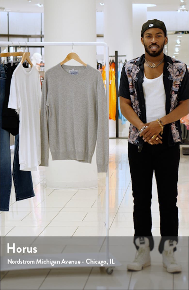 Men's Solid Cotton Crewneck Sweater, sales video thumbnail