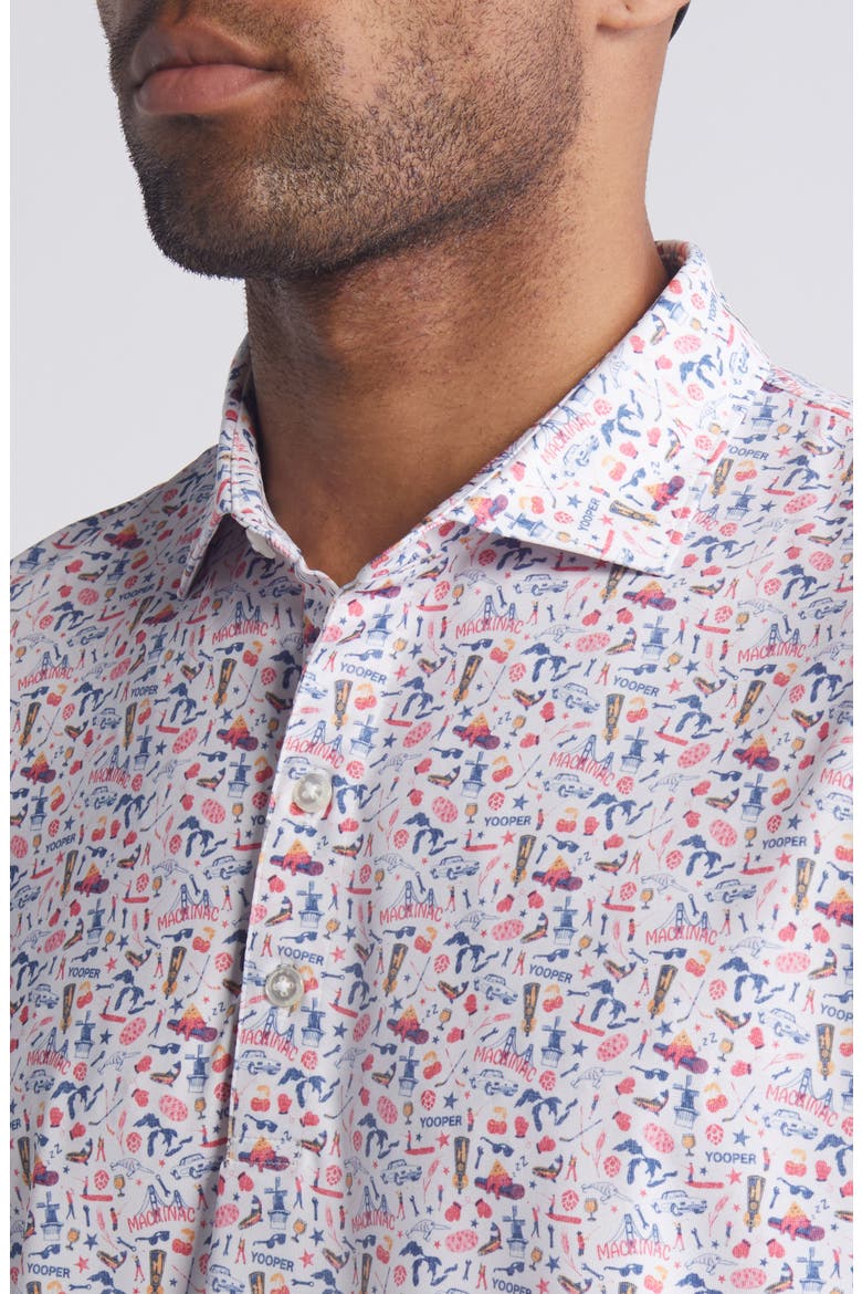 The Great Lakes Icon Print PREP-FORMANCE Polo, Alternate, color, WHITE MULTI