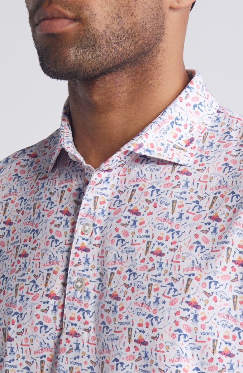 johnnie-O The Great Lakes Icon Print PREP-FORMANCE Polo, Alternate, color, 