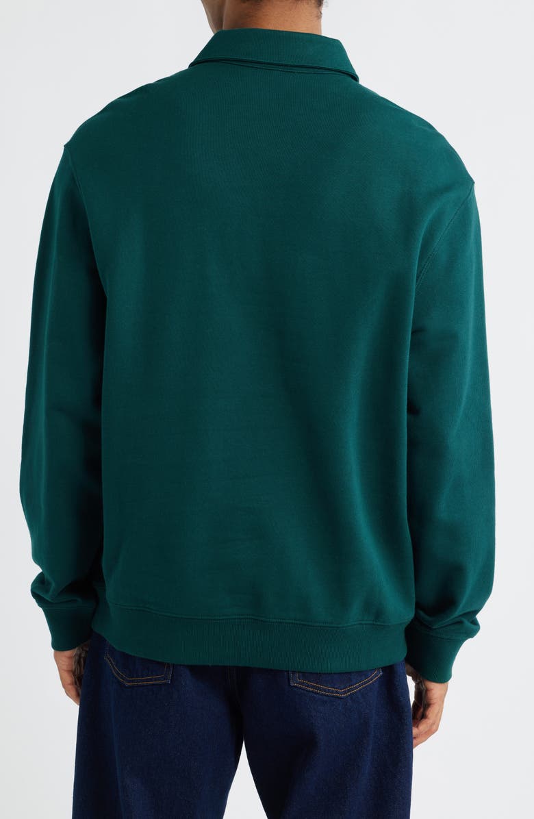 Carhartt Work In Progress French Terry Polo Sweatshirt, Alternate, color, Dark Fir