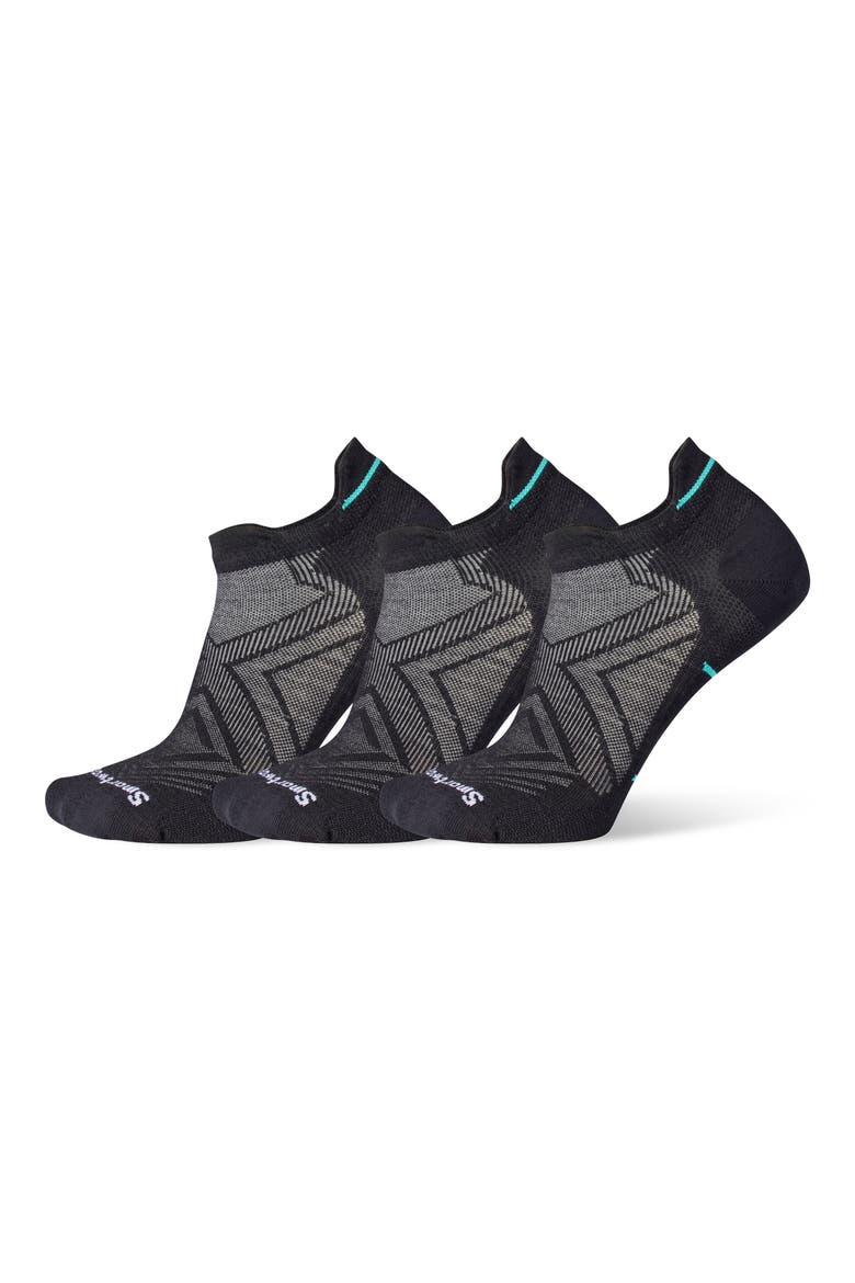 Run 3-Pack Zero Cushion Ankle Socks, Main, color, BLACK
