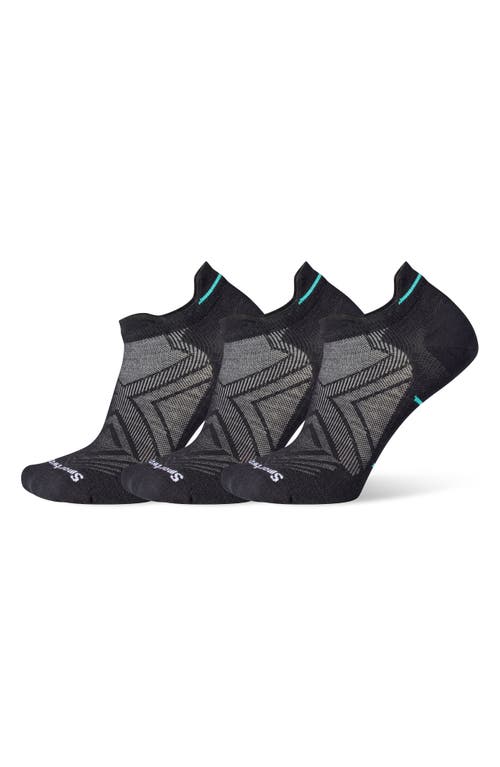 Smartwool Run 3-pack Zero Cushion Ankle Socks In Black