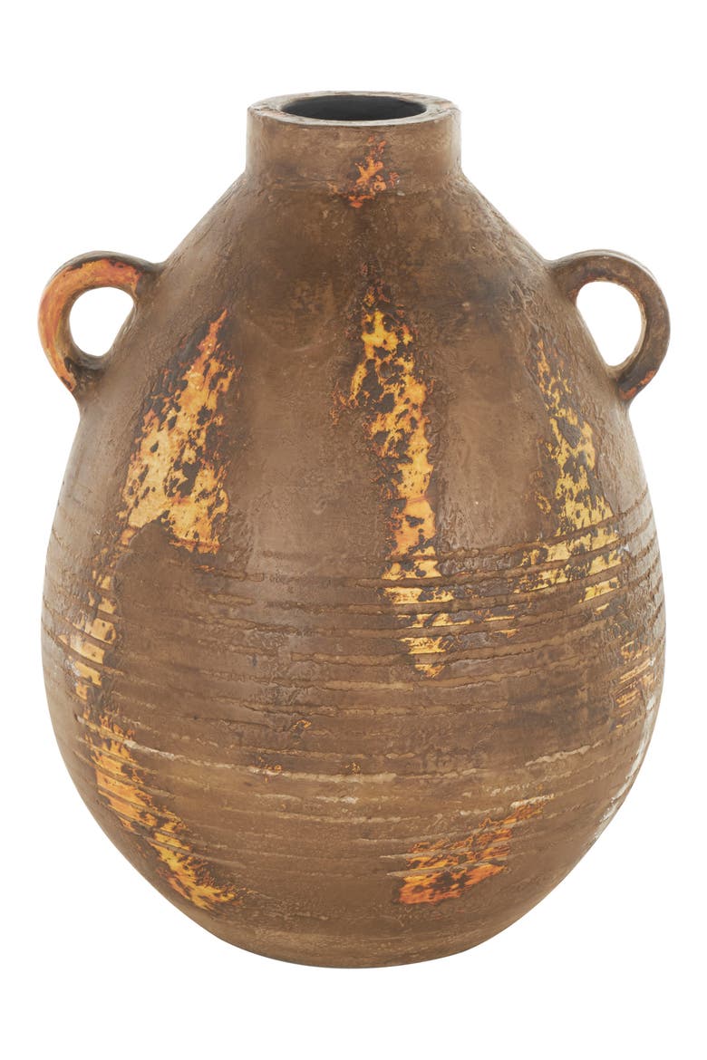 Brown Ceramic Vase, Alternate, color, BROWN