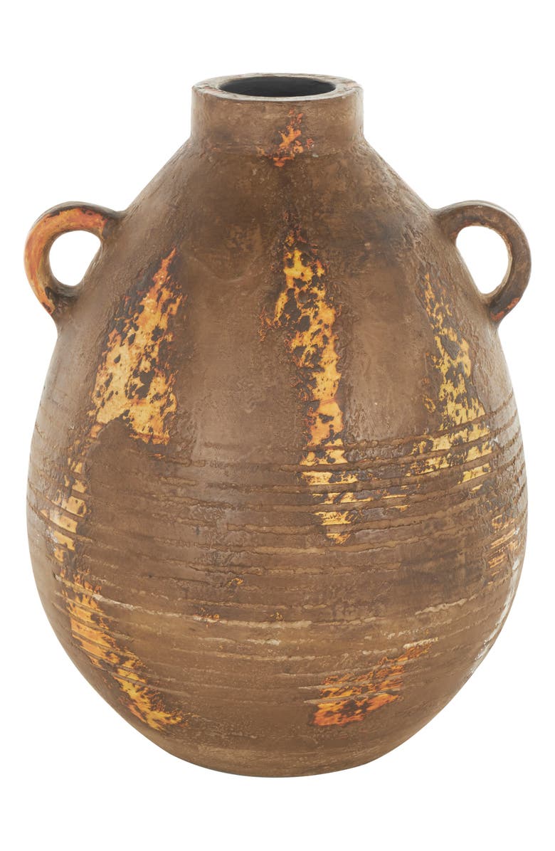 GINGER BIRCH STUDIO Brown Ceramic Vase, Alternate, color, Brown