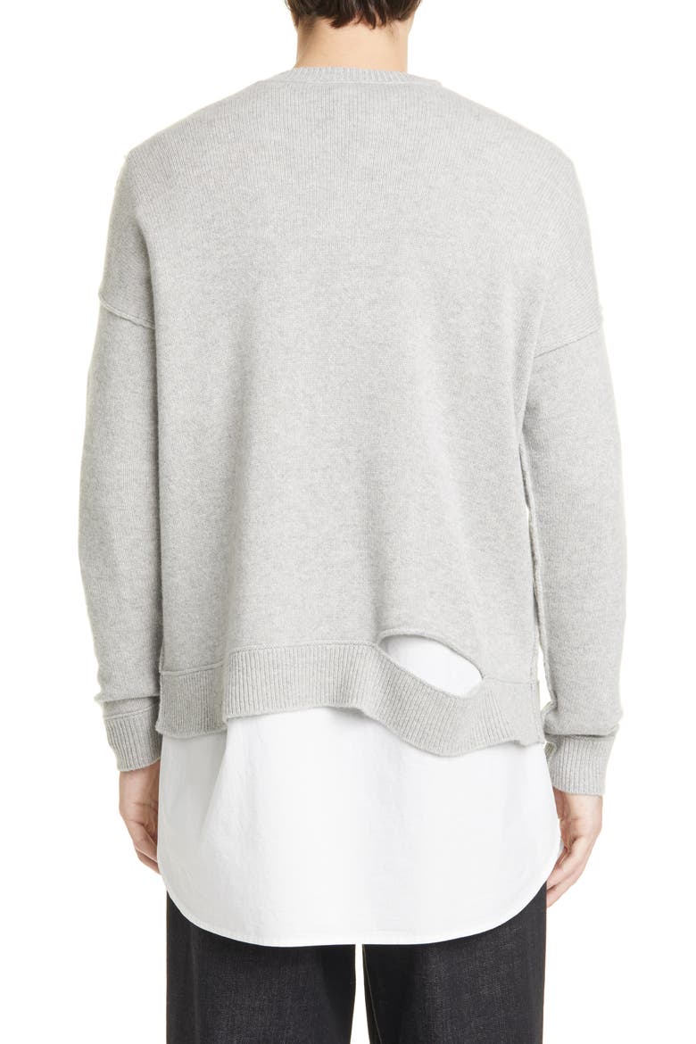 Distressed Recycled Cashmere Blend Sweater (Nordstrom Exclusive), Alternate, color, DARK PEARL
