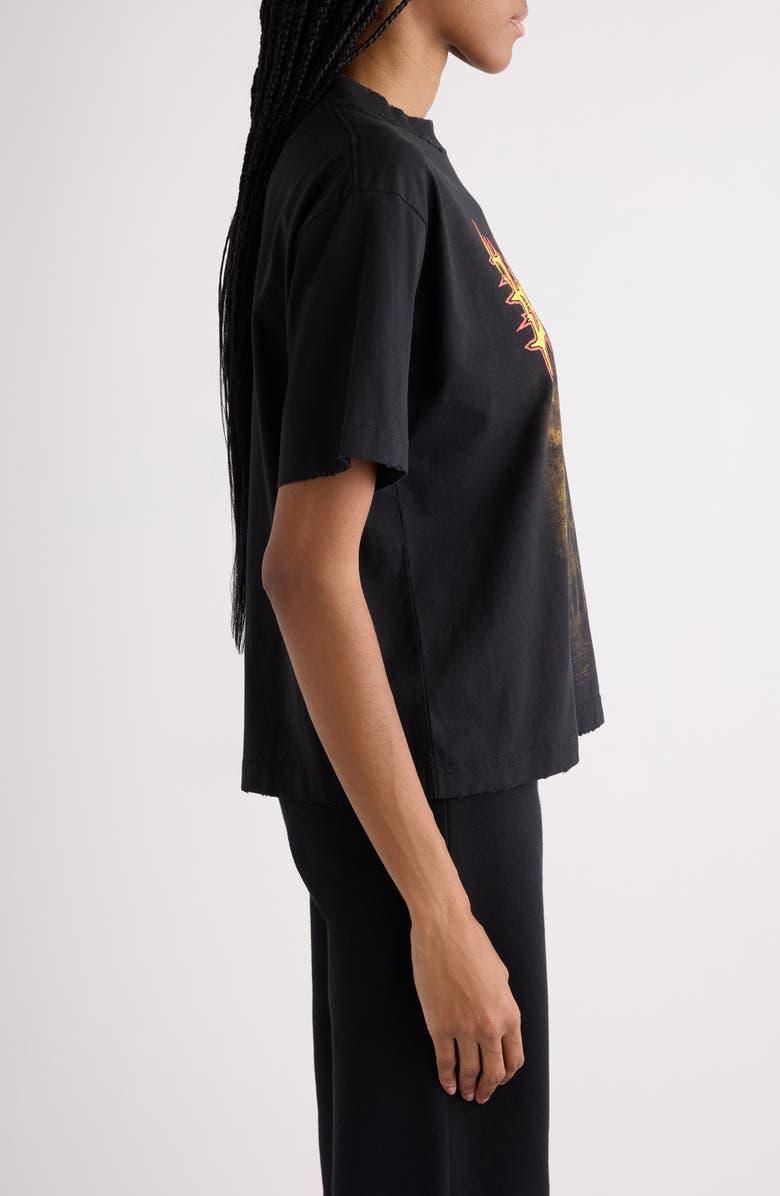 Balenciaga Medium Fit Distressed Sacré Couer Graphic T-Shirt, Alternate, color, 1000 Black