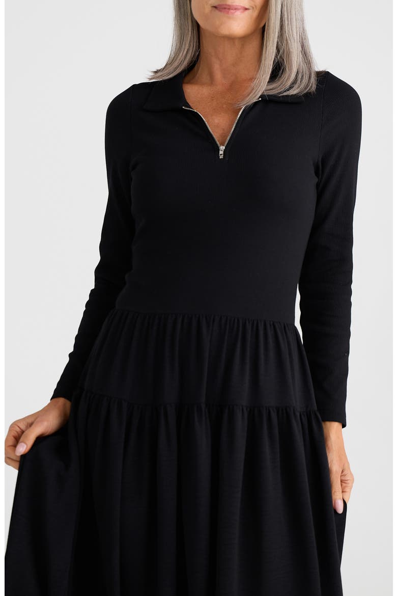 Juliette Long Sleeve Maxi Dress, Alternate, color, BLACK