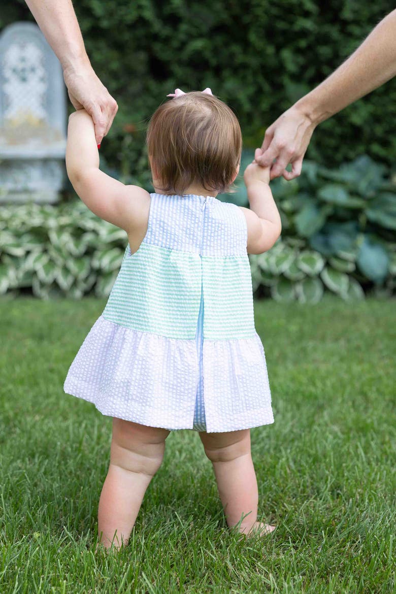 Seersucker Romper With Tulips, Alternate, color, Multi