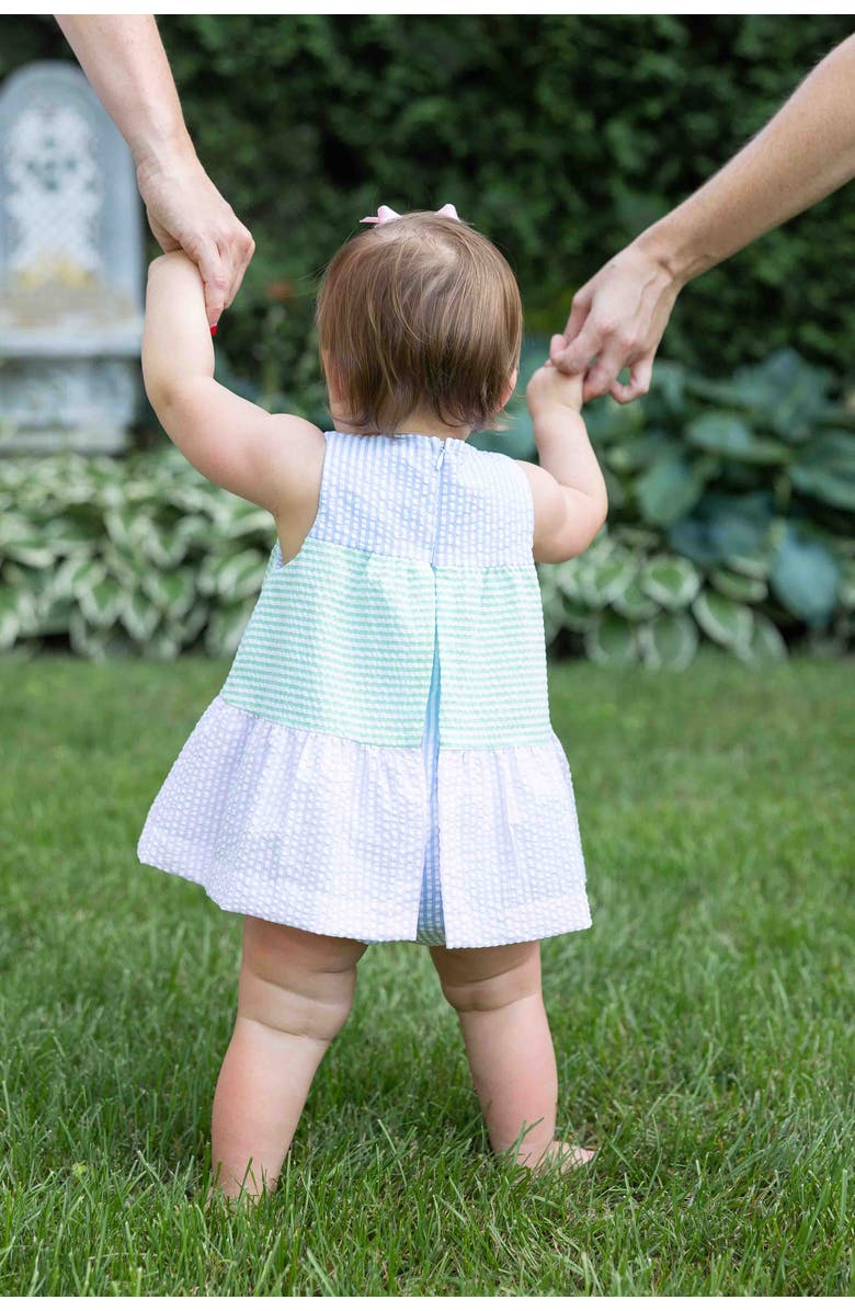Florence Eiseman Seersucker Romper With Tulips, Alternate, color, Multi