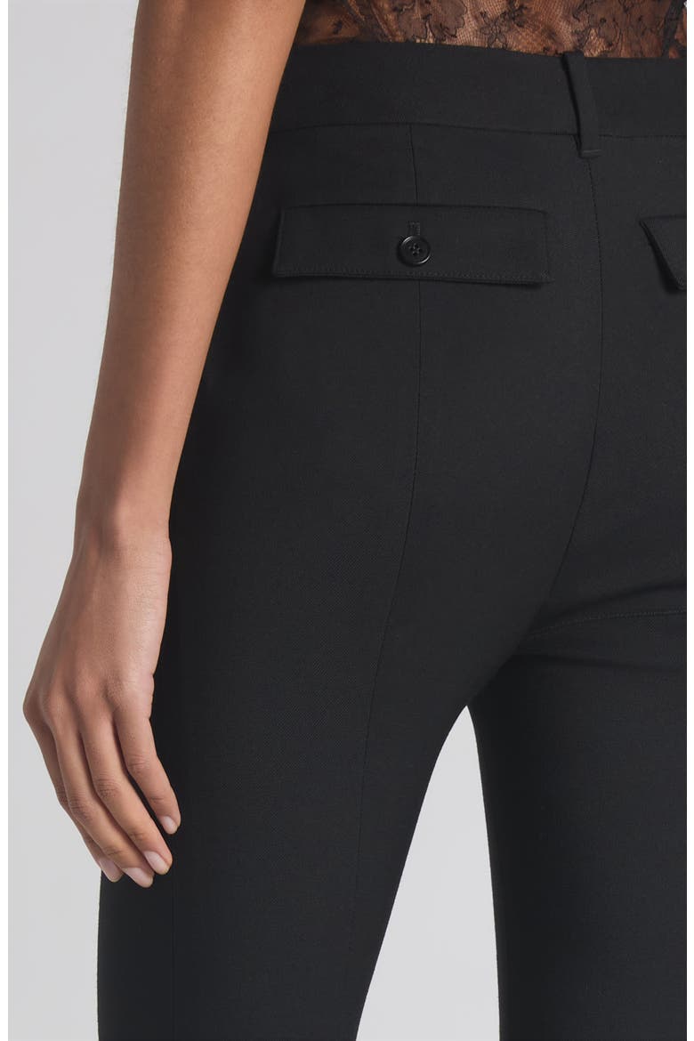Wool Stretch Gabardine Skinny Trousers, Alternate, color, BLACK