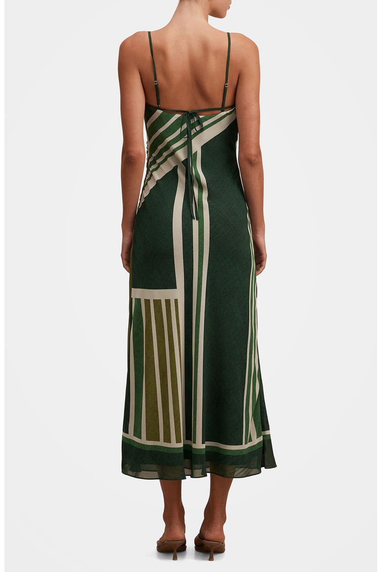 Annika Strappy Midi Dress, Alternate, color, VERDE STRIPE