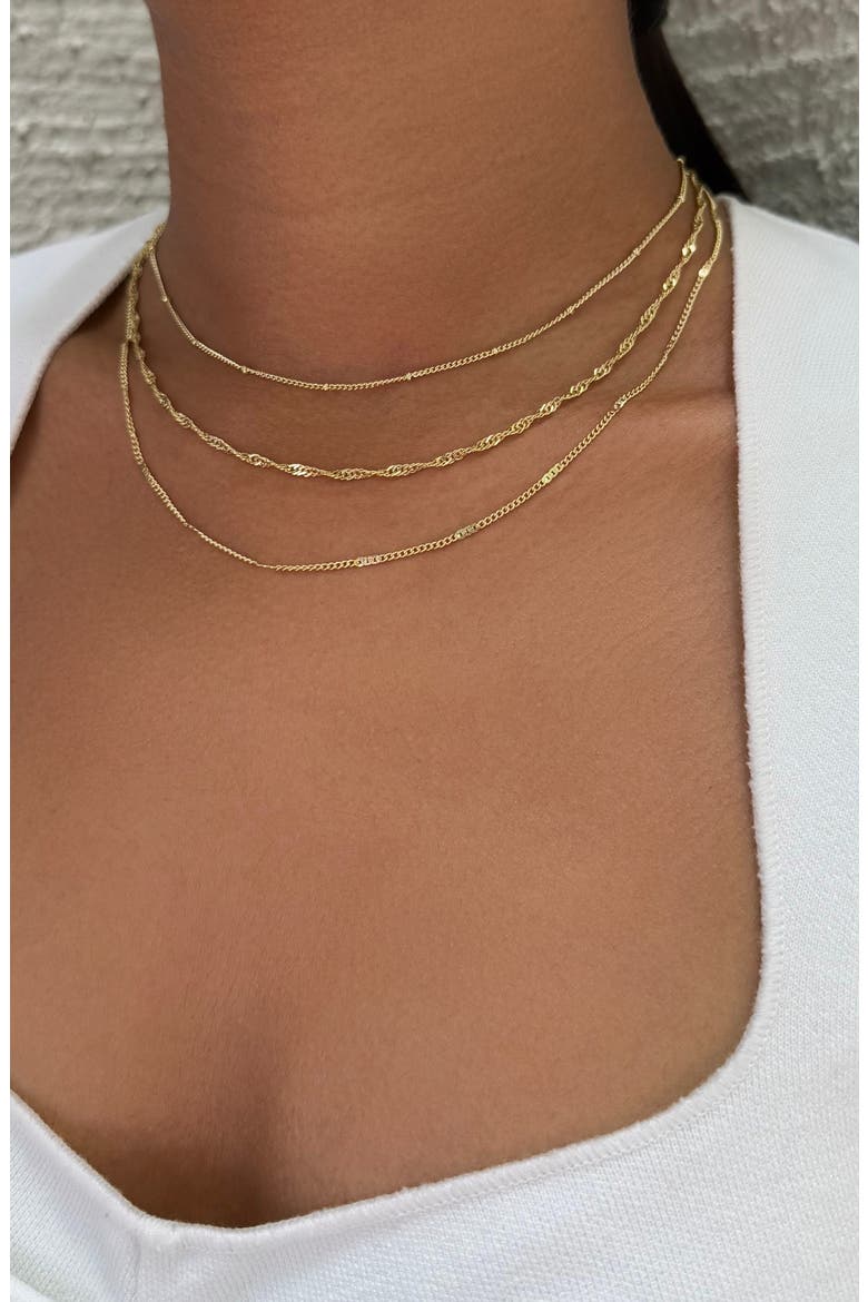 Set of 3 Assorted Chain Necklaces, Alternate, color, GOLD