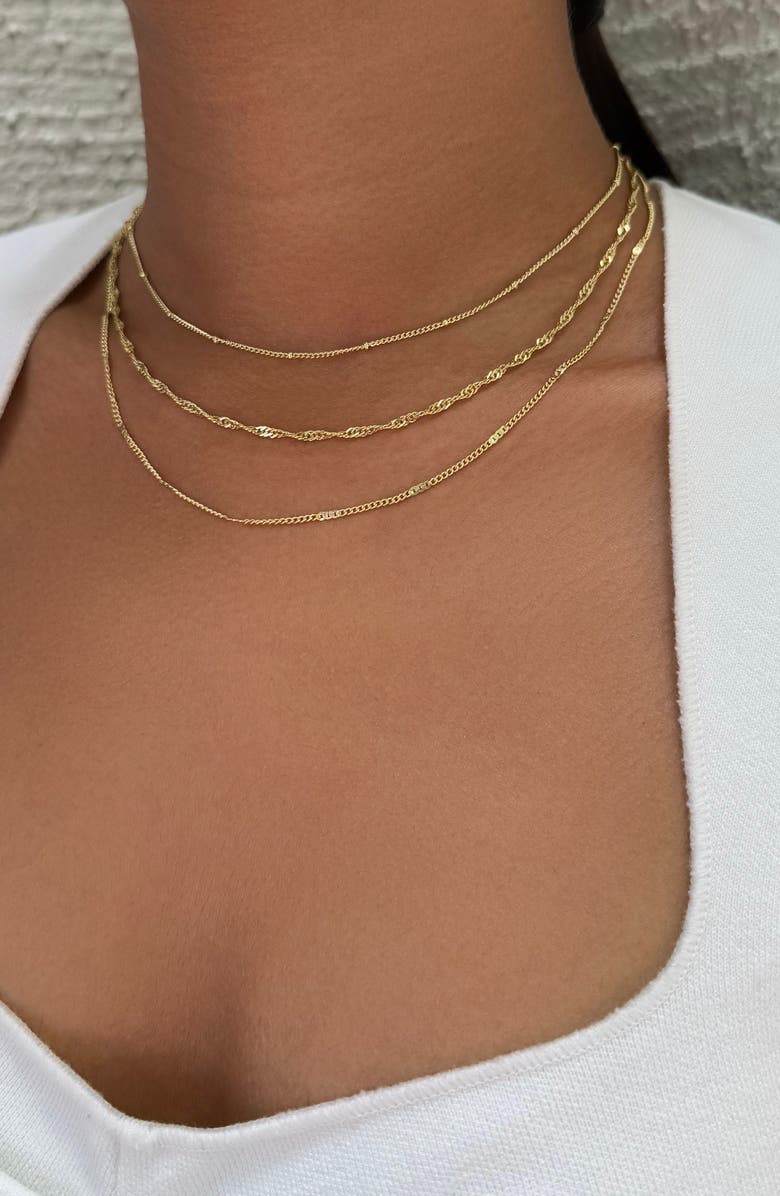 Adornia Set of 3 Assorted Chain Necklaces, Alternate, color, Gold