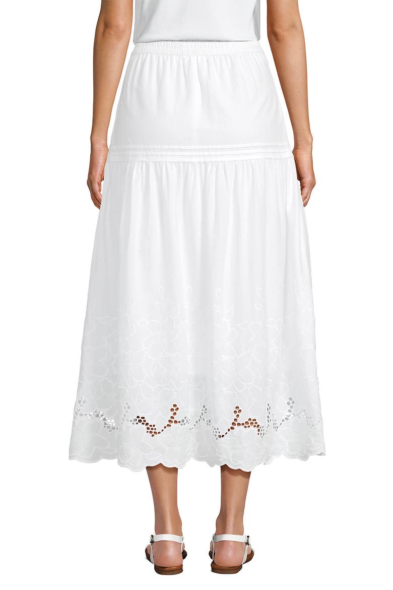 Voile Eyelet Maxi Skirt, Alternate, color, White