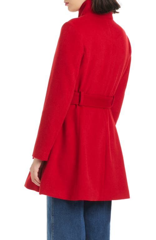 Kate Spade New York High Neck Belted Coat In Red