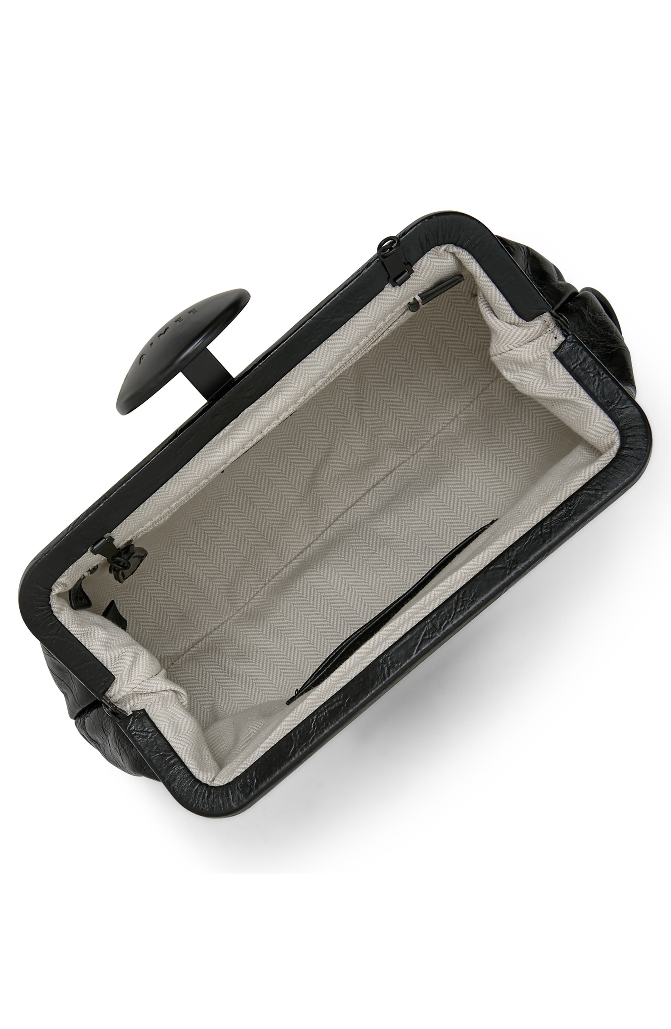 Full Circle Frame Clutch, Alternate, color, BLACK CRINKLE