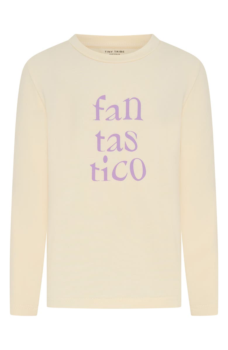 TINY TRIBE Kids' Fantastico Cotton Blend Graphic T-Shirt, Main, color, Cream