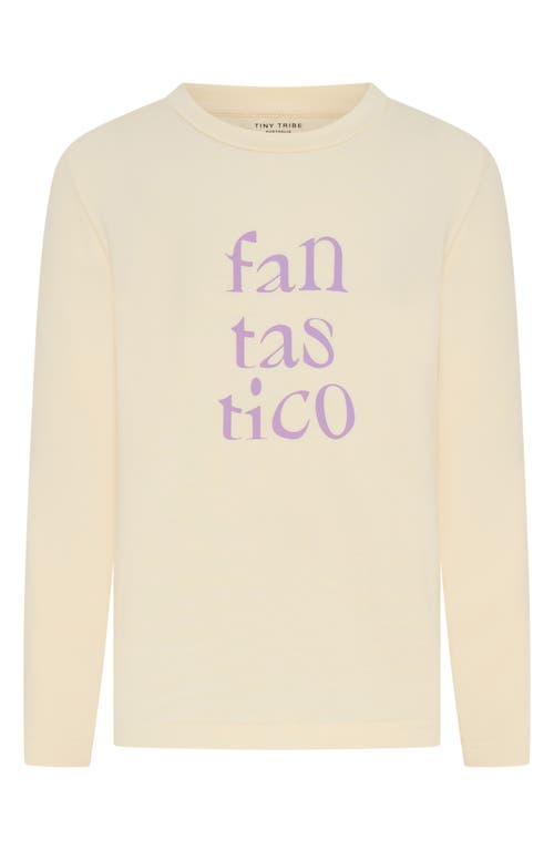 TINY TRIBE Kids' Fantastico Cotton Blend Graphic T-Shirt in Cream 