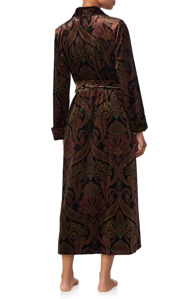 Lauren Ralph Lauren Paisley Print Velvet Robe, Alternate, color, 