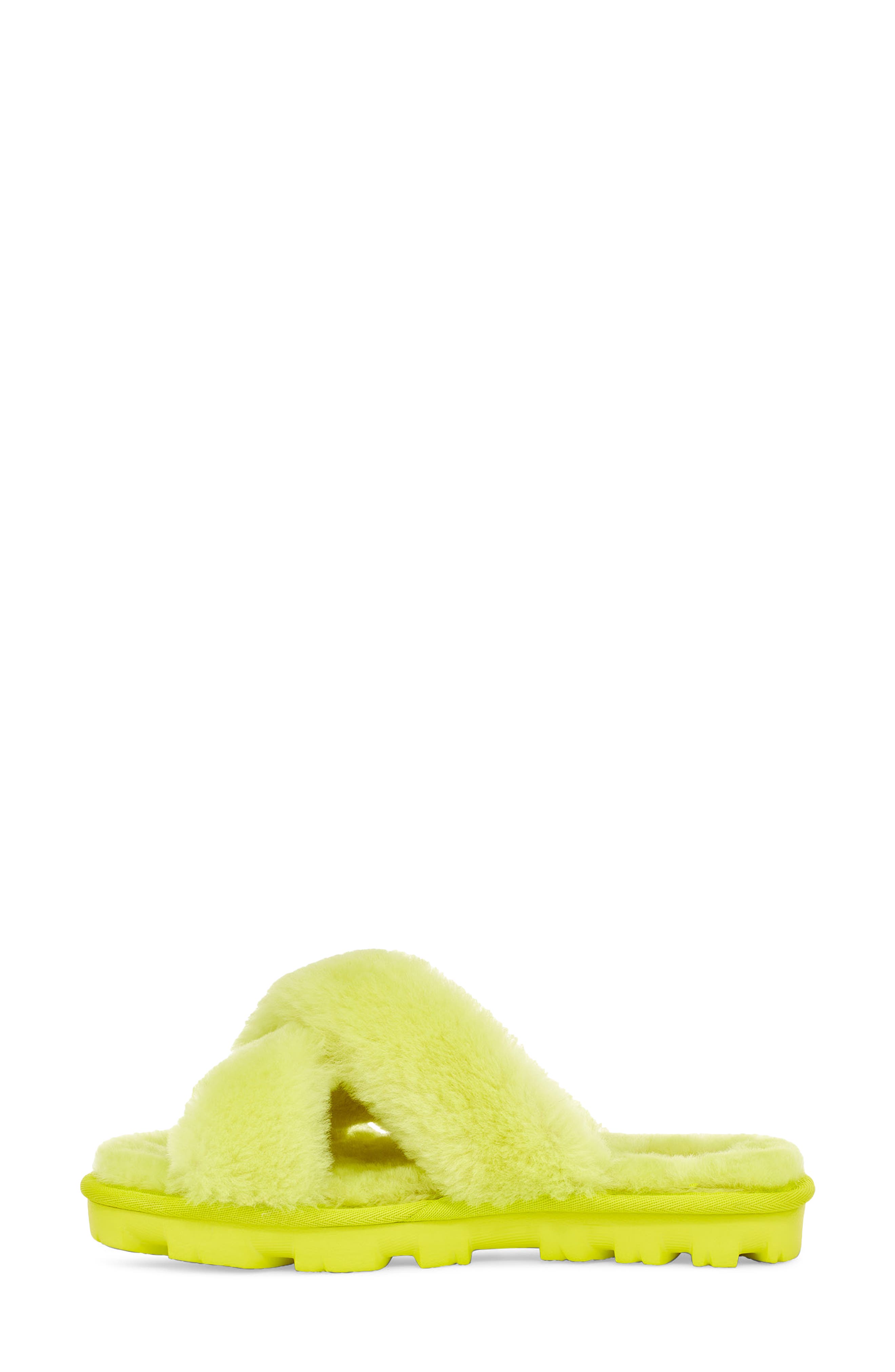 Fuzzette Genuine Shearling Slipper, Alternate, color, SULFUR