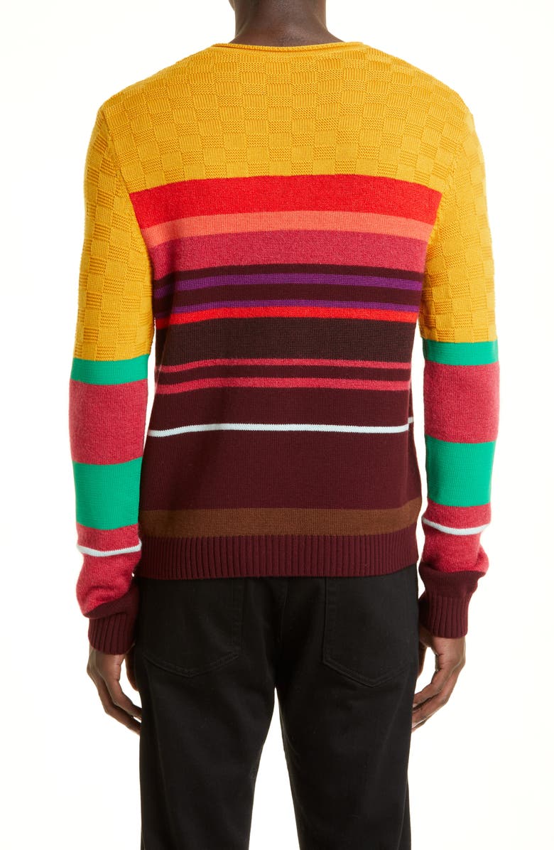 Wales Bonner Crescendo Stripe Crewneck Merino Wool & Mohair Blend Sweater, Alternate, color,