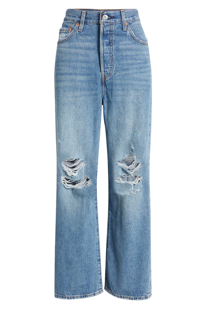 Ribcage Ripped Ankle Straight Leg Jeans, Alternate, color, AFTER LOVE