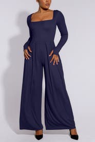 Shapellx Square Neckline Shaping Wide Leg Jumpsuit