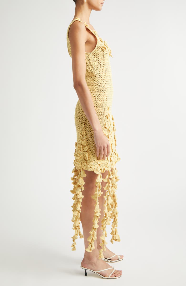 Oscar de la Renta 3D Floral Kint Dress, Alternate, color, Banana