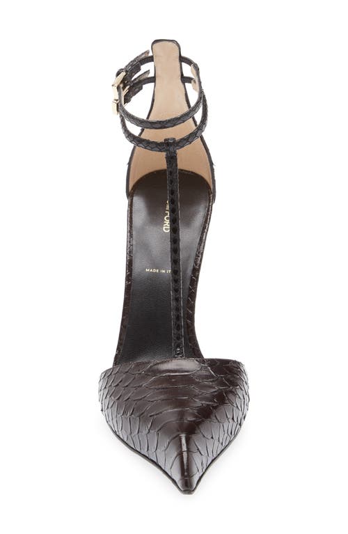 Tom Ford 90 Snake-effect Leather Pumps In Black