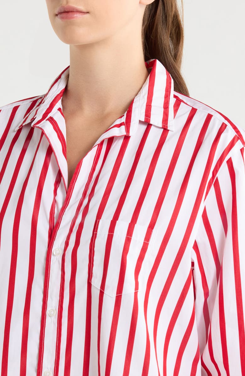 Frank & Eileen Eileen Relaxed Button-Up Shirt, Alternate, color, White Red Stripe