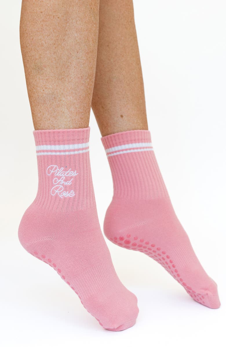 Pilates University 1883 Assorted 3-Pack Country Club Nonslip Grip Crew Socks, Alternate, color, Multi