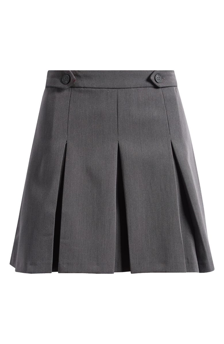 Topshop Pleated Miniskirt, Alternate, color, Grey