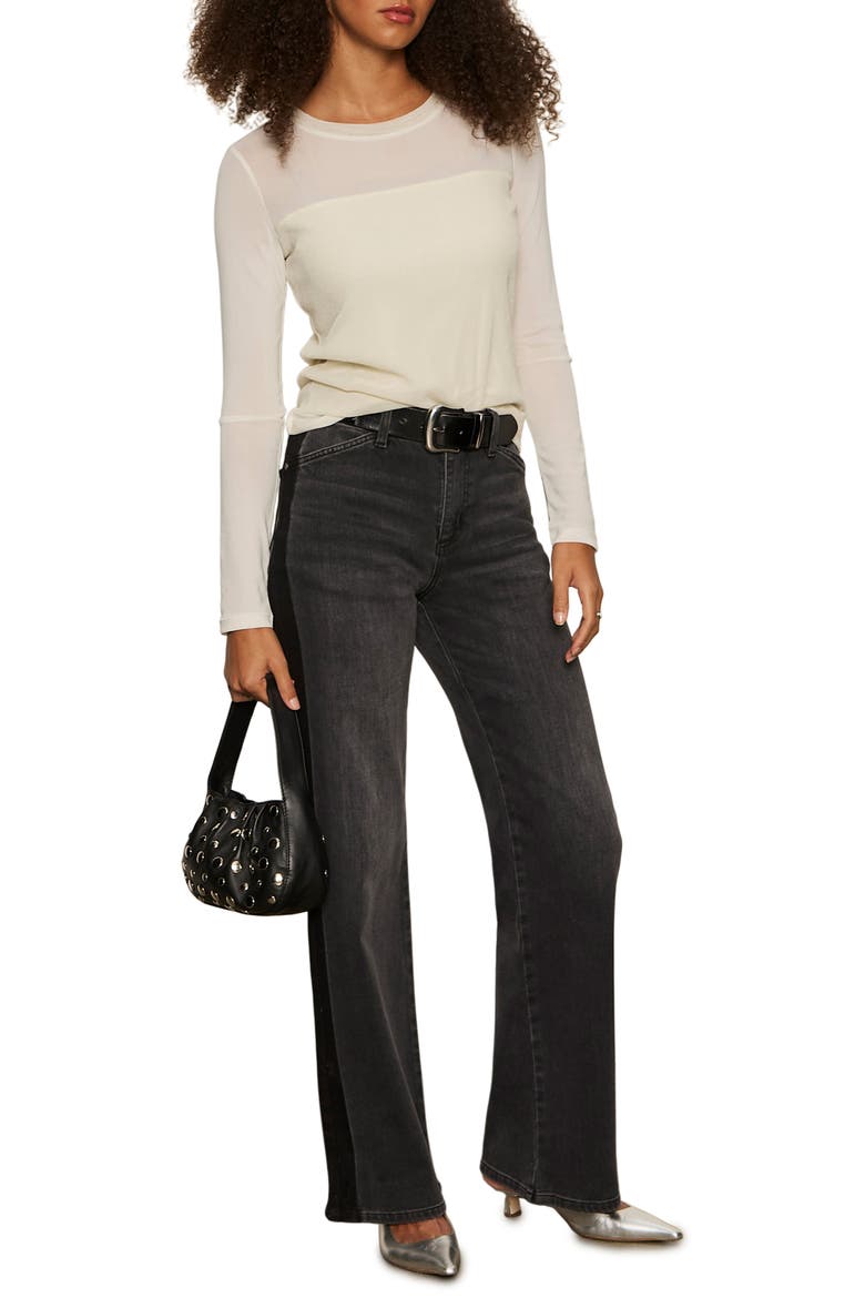 Sparkle Mesh Tee, Alternate, color, LIGHT OAT BEIGE