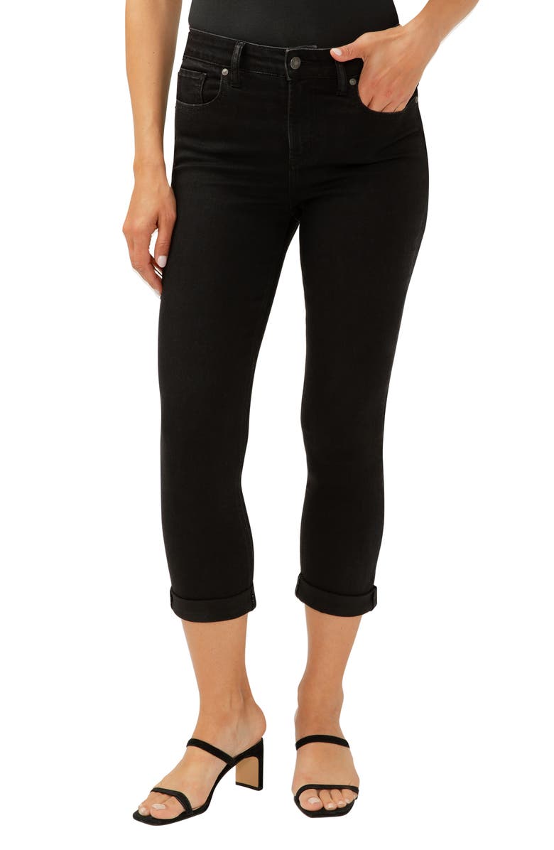 Silver Jeans Co. Avery Curvy High Waist Capri Jeans, Alternate, color, Black