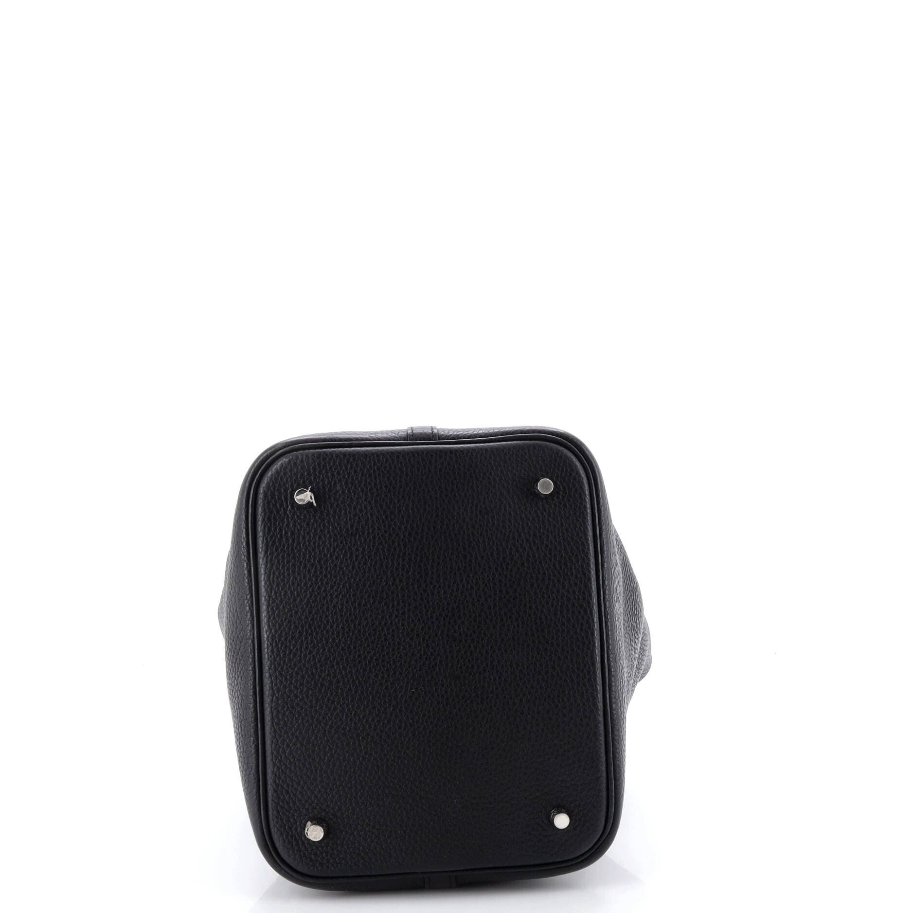 Pre-Owned Hermes Picotin Lock Bag Clemence MM, Alternate, color, Noir