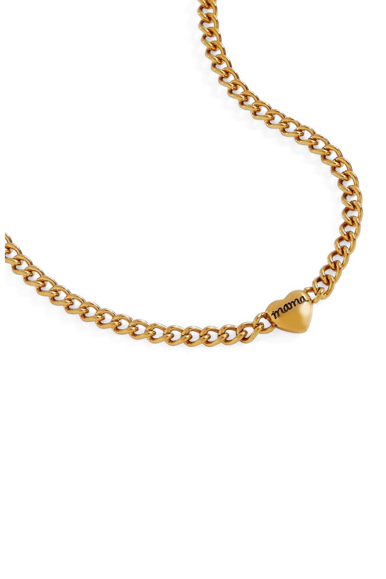 Mama Curb Chain Necklace, Alternate, color, Gold