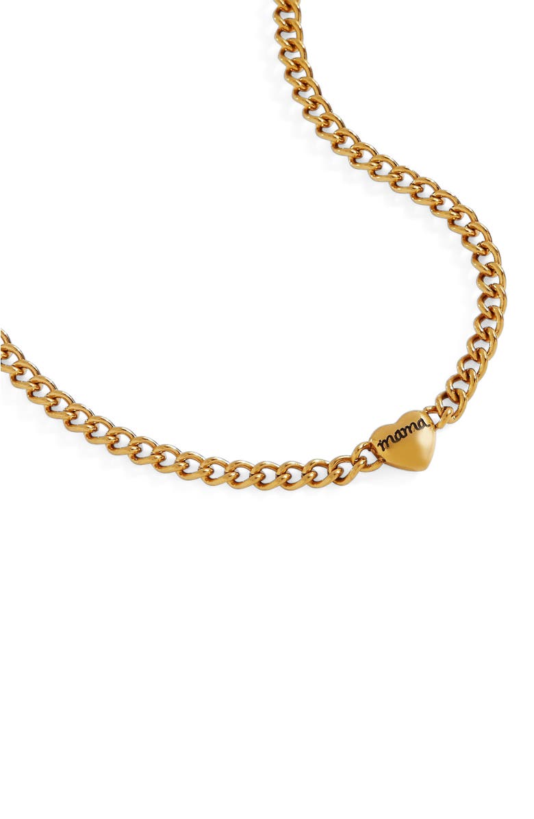 Alex and Ani Mama Curb Chain Necklace, Alternate, color, Gold