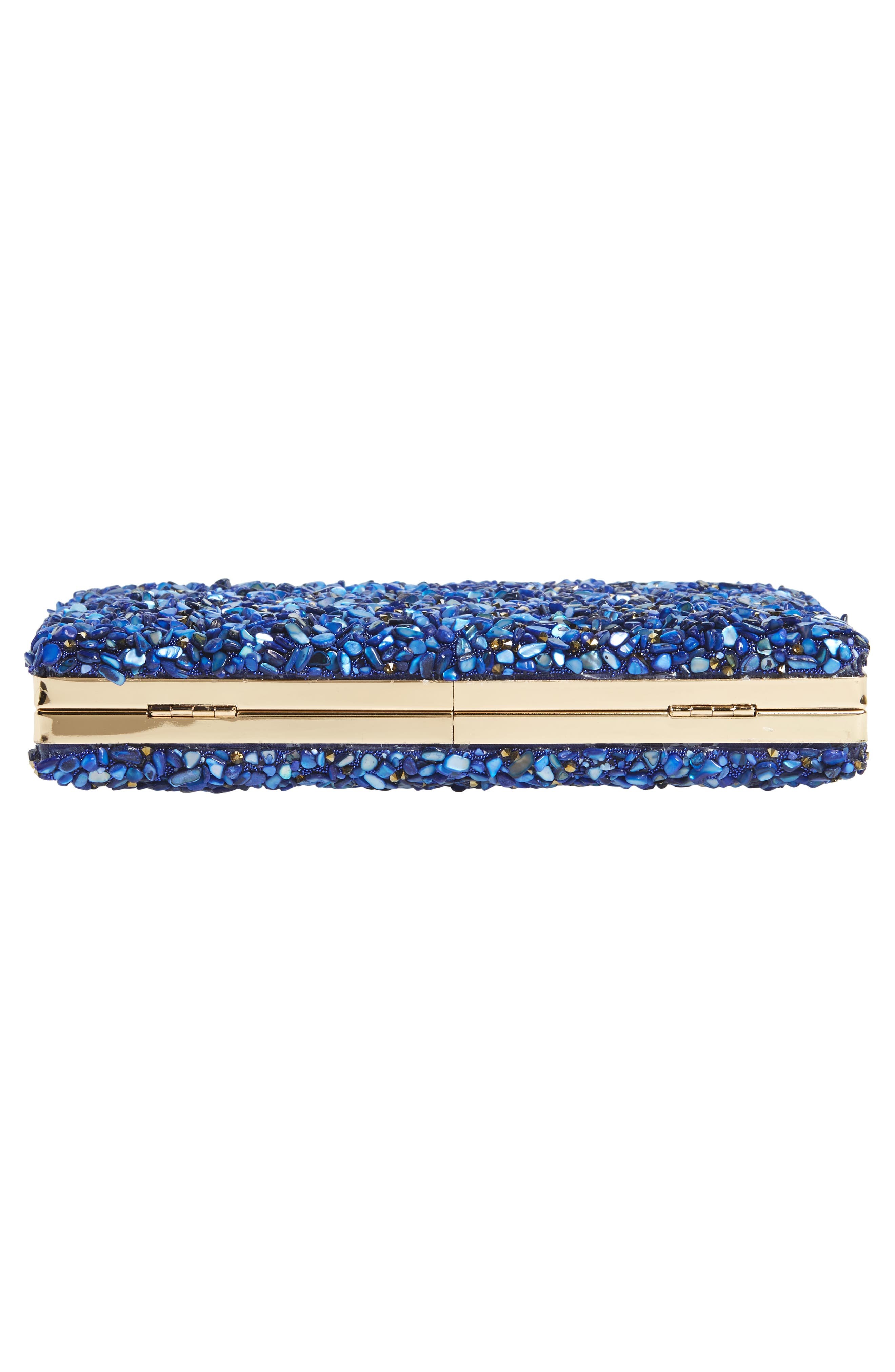 Tasha Chips Embellished Box Clutch, Alternate, color, GOLD/ BLUE