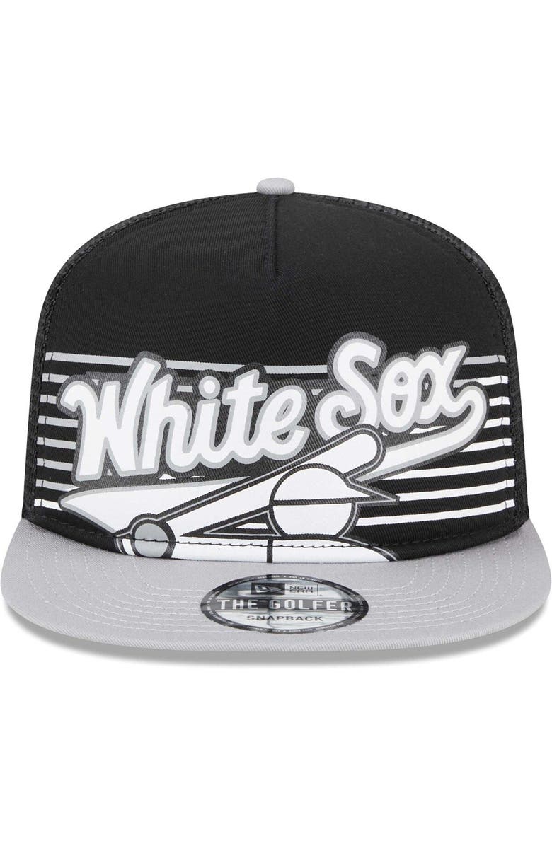 New Era Men's New Era Black Chicago White Sox Speed Golfer Trucker Snapback Hat, Alternate, color, Black