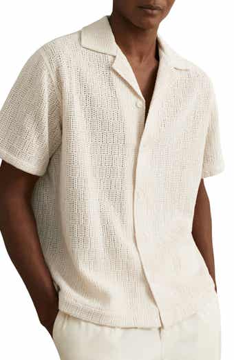 Reiss Leon Openwork Camp Shirt