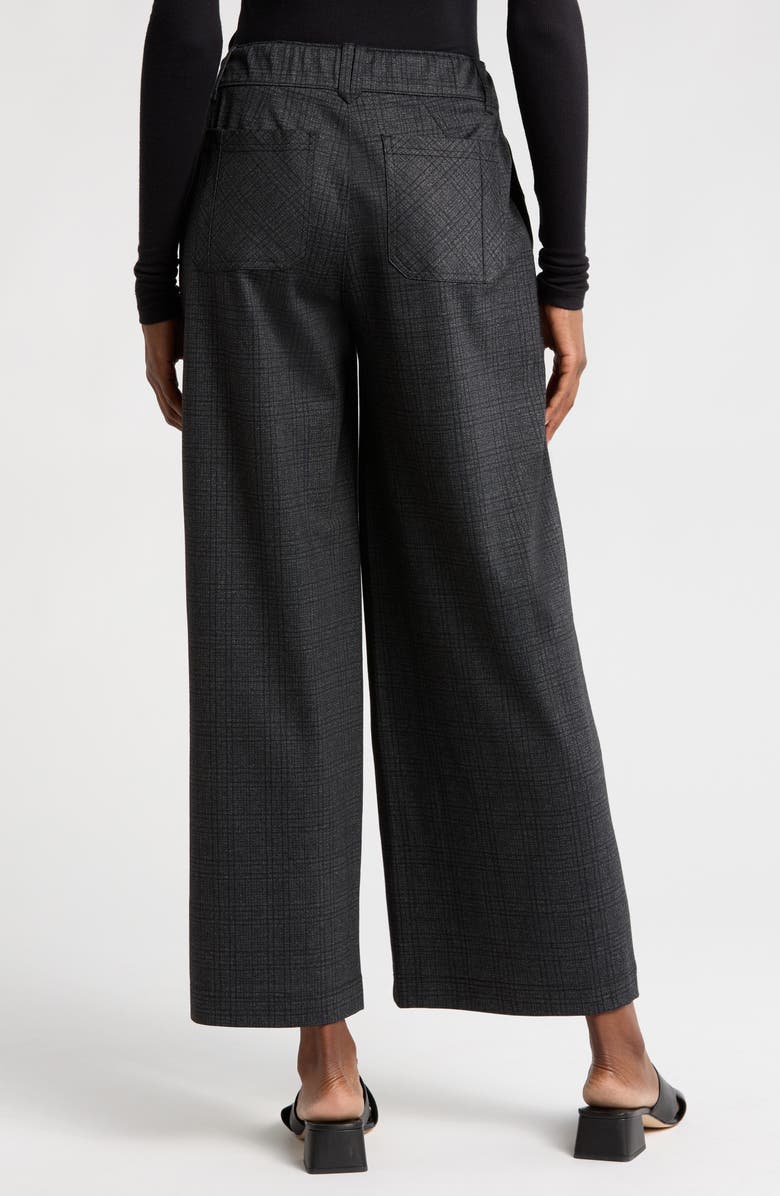 Wit & Wisdom 'Ab'Solution High waist Plaid Drawstring Wide Leg Pants, Alternate, color, 