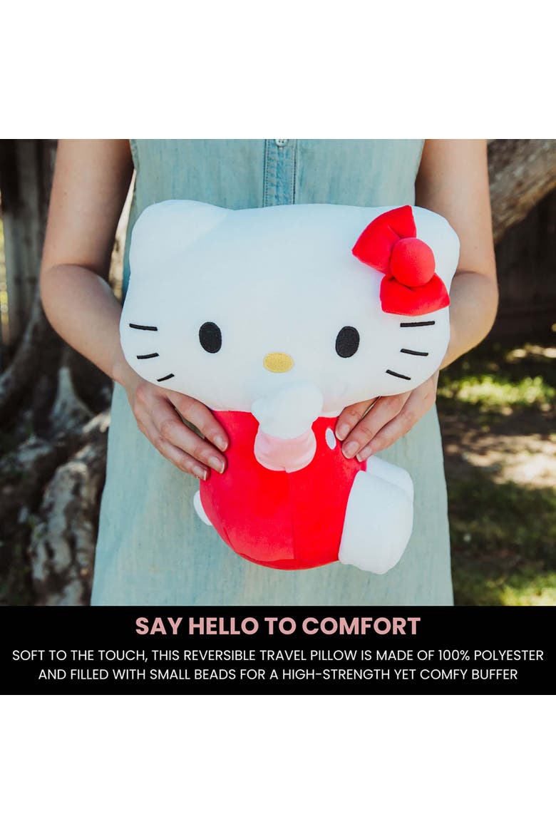Sanrio Hello Kitty Reversible Neck Roll Pillow and Plush Toy, Alternate, color, Red