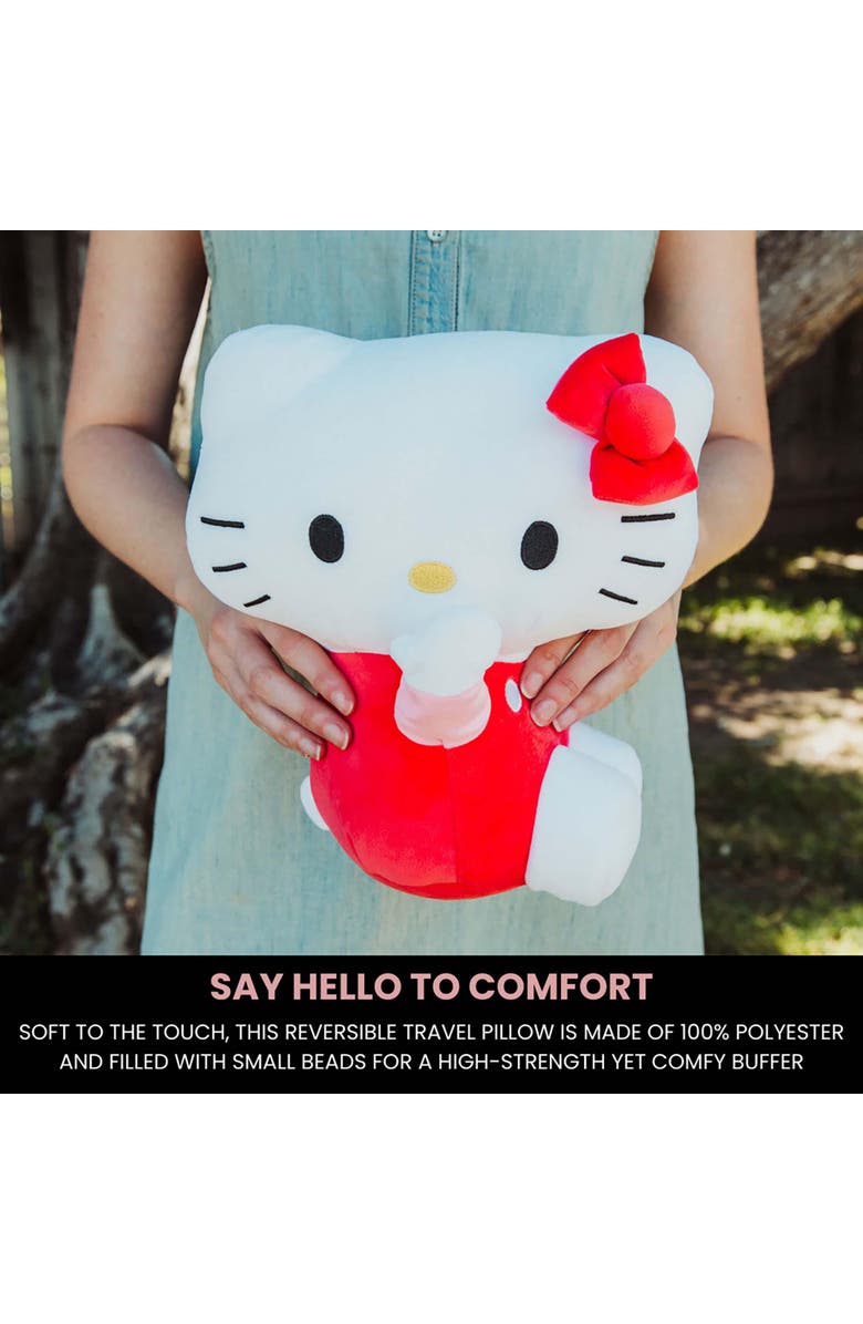 Toynk Sanrio Hello Kitty Reversible Neck Roll Pillow and Plush Toy, Alternate, color, Red