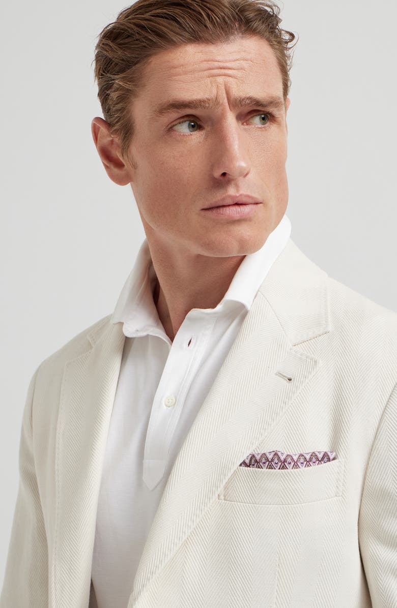 Brunello Cucinelli Silk pocket square, Alternate, color, Cigar