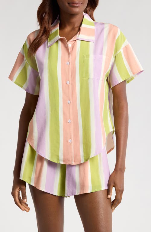 Kilo Brava Stripe Cotton Short Pajamas In Painted Stripe